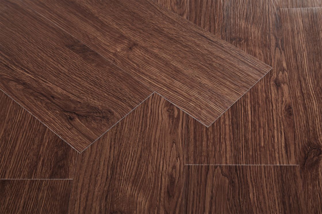 Residential PVC Vinyl Plank Flooring Dark Wooden Color Wearing Resistant