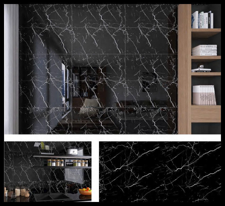 Black Marble 40CM*90CM PET Wall Sticker 200PCS Paket Termasuk Untuk Indoor